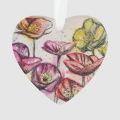 Pavot rose Aquarelle Enfants Nom Décoration (dos)