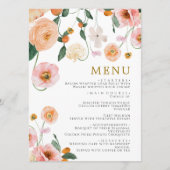 Pavot rose Fleurs Menu Mariage (Devant)