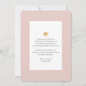 Pavot rose Floral Photo Faire-part de graduation (Dos)