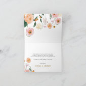 Pavot rose Mariage Carte de remerciements (Intérieur)