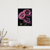 Pavot rose Oriental Fleurs Art Imprimer Poster (Cuisine)