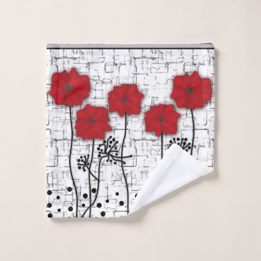 Pavot rouge (Gant de toilette)