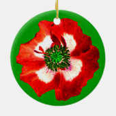 Pavot rouge blanc vert ornement vert (Dos)