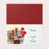 pavot rouge merci carte mariage photo (Outside Unfolded)