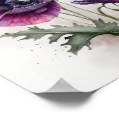 Pavot violet Fleurs Art Imprimer Poster (Coin)