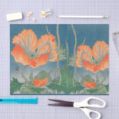 PAVOTS CHINOIS EN papier de soie de soie BLEU (Artisanat)