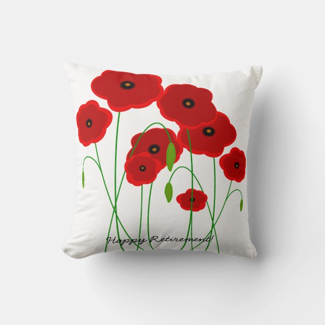 Pavots de rouge de coussin de retraite (Recto)