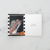 Pavots et rayures noires et blanches mariage Merci (Intérieur)