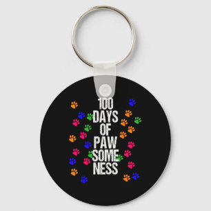 Paw 100 dagen school dier plezier gelukkig cadeau sleutelhanger