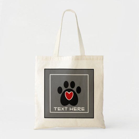 Paw-afdrukken en -hart Tote Bag (Voorkant)