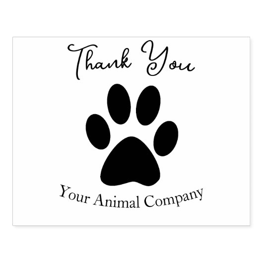 Paw Afdrukken Hartelijk dank & Aangepaste bedrijfs Rubberstempel (Afrduk)