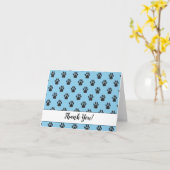 Paw Afdrukken Hartelijk dank Kaart (Gele Bloem)