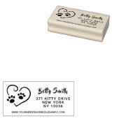 Paw-afdrukken op uw retouradres en website 	rubberstempel (Gestempeld)