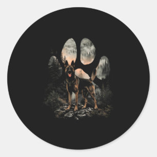 Paw Belgische Mechelse Hond Mama Pap Bergen Zonson Ronde Sticker