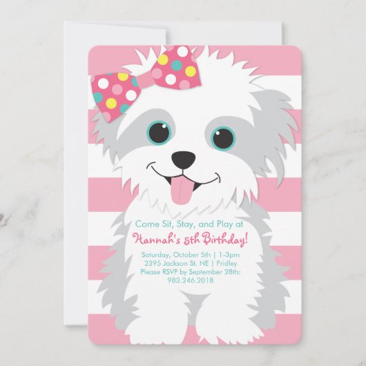 Paw Birthday Paw ty Invitation (Devant)