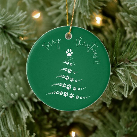 Paw Christmas Tree | Furry Christmas Keramisch Ornament (Boom)