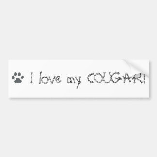 Paw-cougar, ik hou van mijn COUGAR! Bumpersticker