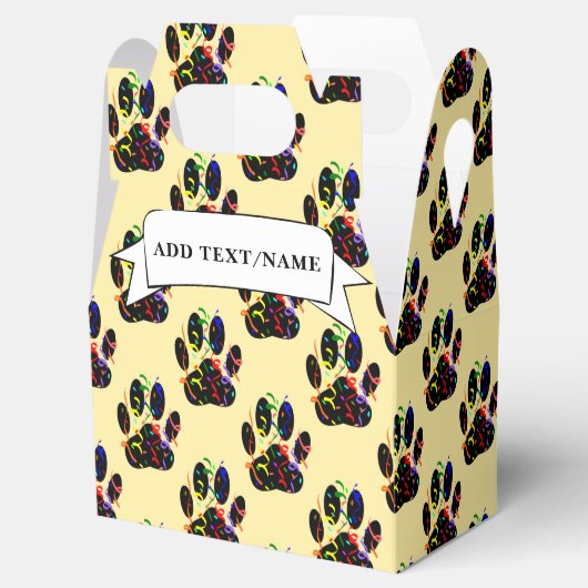 Paw drukt Confetti en Party Streamer op maat Bedankdoosjes (Geopend)