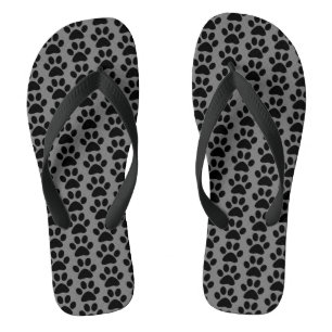 Paw Drukt grijs grijs zwart proefschrift Teenslippers