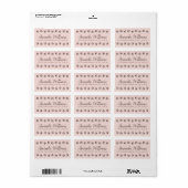 Paw drukt zwart op roze bruin script terug etiket (Full Sheet)