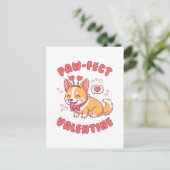 Paw-Fecte Valentijnsdag - Corgi Valentijnsdag Cade Briefkaart (Staand voorkant)