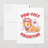 Paw-Fecte Valentijnsdag - Corgi Valentijnsdag Cade Briefkaart (Voorkant / Achterkant)