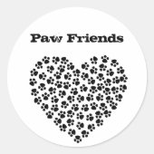 Paw Friends Ronde Sticker (Voorkant)