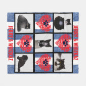 🐾 Paw Heart Pet Fotogrid Ontwerp Fleece Deken (Voorkant (Horizontaal))