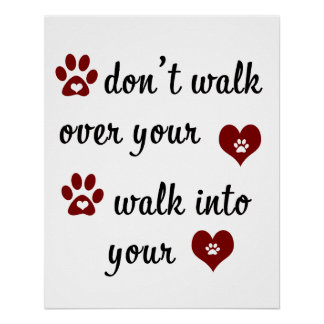 Paw Heart Quote Glanzend Poster Perfect Poster