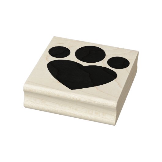 Paw Heart Rubber Art Stamp Rubberstempel (Stempel)