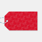 Paw Humbug Pet Foto Rood kerstfeest Cadeaulabel (Achterkant Horizontaal)