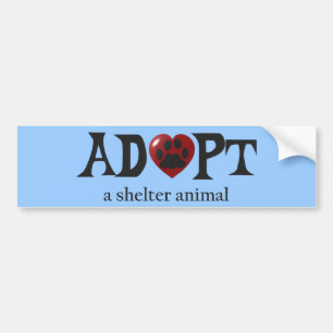 Paw in Red Heart Shelter Animal Bumpersticker