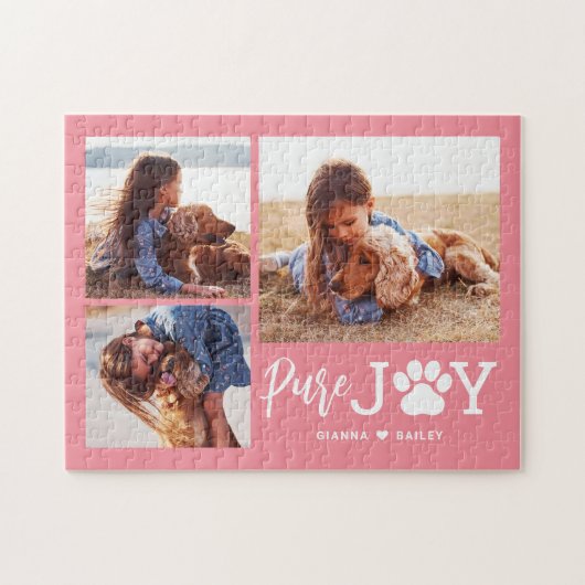 Paw Joy EDITABLE COLOR persoonlijke puzzle Legpuzzel (Horizontaal)