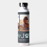 Paw Joy EDITABLE COULEUR Bouteille d'eau<br><div class="desc">Visitez notre boutique à www.berryberrysweet.com pour des articles de papeterie design et moderne et des cadeaux personnalisés.</div>