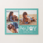 Paw Joy EDITABLE COULEUR Puzzle personnalisé<br><div class="desc">Les cadeaux photo font les meilleurs cadeaux ! Facile à personnaliser avec votre texte et/ou photo(s) pour un look personnalisé. Conçu par Berry Berry Sweet. Voir d'autres designs sur www.berryberrysweet.com</div>