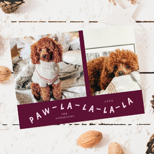 Paw-La-La-La-La-La-Cranberry Pet Photo Carte de va