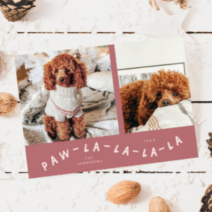 Paw-La-La-La-La-La-Pink Pet Photo Carte de vacance