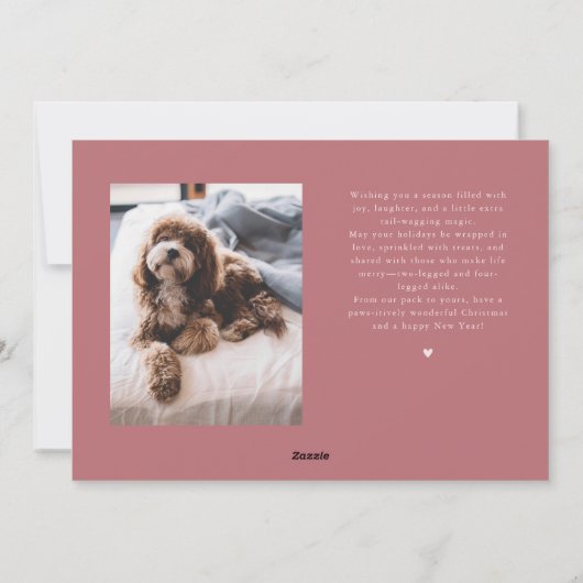 Paw-La-La-La-La Pink Pet Foto Vakantie Kaart (Achterkant)