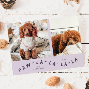 Paw-La-La-La-La-Purple Pet Photo Carte de vacances