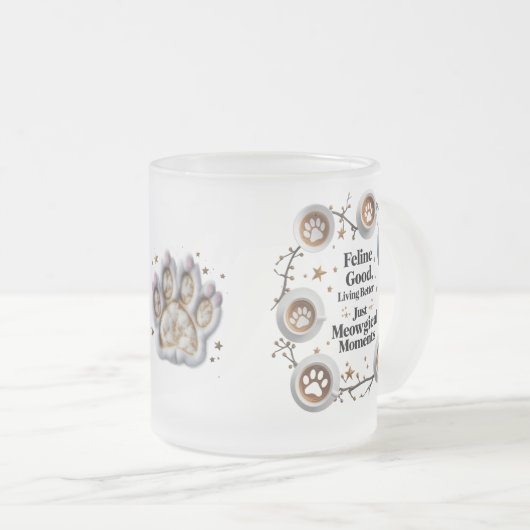 Paw Latte Forest Mok - Feline Magic in elke slok (Voorkant rechts)