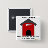 Paw-lease Vierkante Button 5,1 Cm (Voorkant /achterkant)