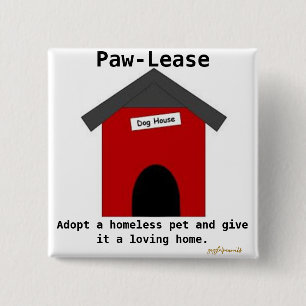 Paw-lease Vierkante Button 5,1 Cm