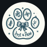 Paw-liday Cheer : Sticker Festive Christmas Paws<br><div class="desc">Habillez votre saison de vacances avec notre adorable collection de stickers 'Paw-liday Cheer' Noël ! Ces charmants autocollants sont ornés d'empreintes de pattes festifs, de chapeaux de Père Noël, de flocons de neige et d'autres accents de vacances, ajoutant une touche de fantaisie à vos cadeaux, cartes et décorations. Répandez la...</div>