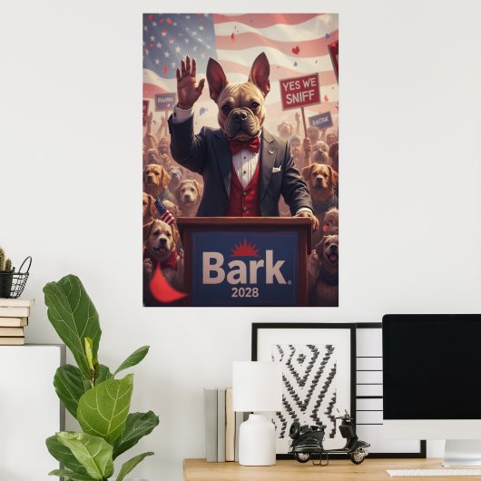 Paw-Litics Rally: Bark neemt het podium op Poster (Thuiskantoor)