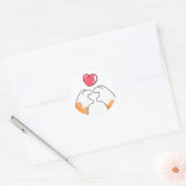 Paw Love: Cute Cat Paws Illustration Ronde Sticker (Envelop)