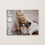 Paw Love Editable Color Pet Custom Photo Puzzle<br><div class="desc">Les cadeaux photo font les meilleurs cadeaux ! Facilement personnalisé avec votre texte et/ou photo(s) pour un look personnalisé. Conçu par Berry Berry Sweet. Afficher d'autres designs sur www.berryberrysweet.com</div>