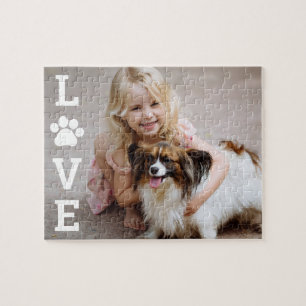 Paw Love Editable Color Pet Custom Photo Puzzle Legpuzzel