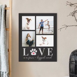 Paw Love Editable Color Pet Photo Canvas Afdruk