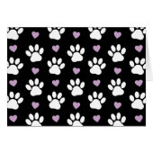 Paw Motif, Chien Paws, White Paws, Lilac Hearts (Devant horizontal)