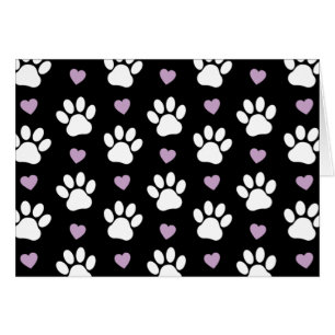 Paw Motif, Chien Paws, White Paws, Lilac Hearts